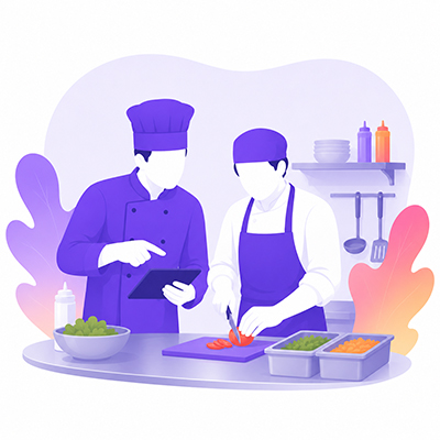 Schritt 3 – Team-Schulung für das Personal des Food Hero Group Restaurant-Franchise